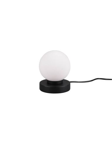 Lámpara de sobremesa LED pantalla redonda negro Prinz II apagado