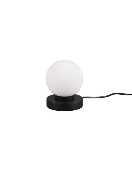 Lámpara de sobremesa LED pantalla redonda negro Prinz II apagado