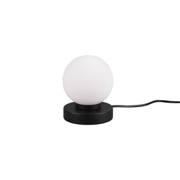 Lámpara de sobremesa LED pantalla redonda negro Prinz II apagado