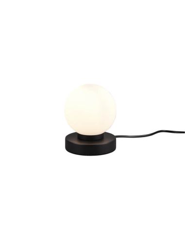 Lámpara de sobremesa LED pantalla redonda negro Prinz II