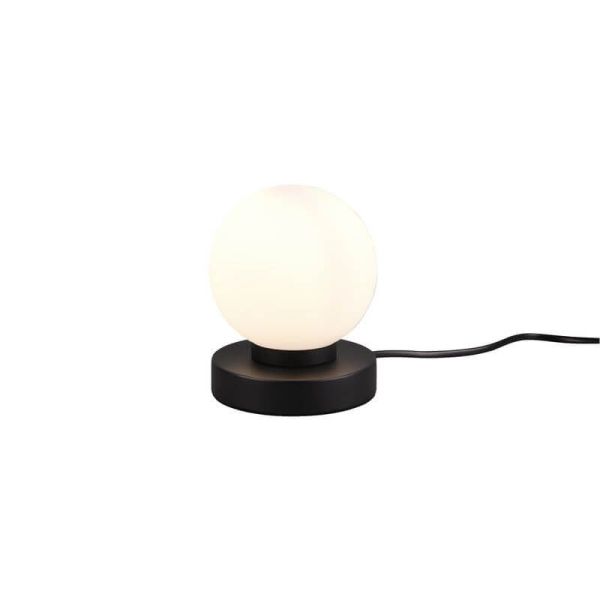 Lámpara de sobremesa LED pantalla redonda negro Prinz II