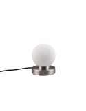 Lámpara de sobremesa LED pantalla redonda negro Prinz II niquel apagado