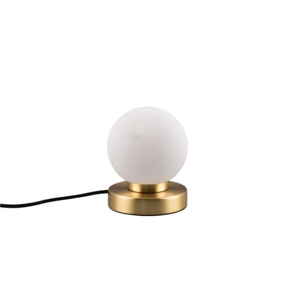 Candeeiro de mesa LED com abajur redondo preto Prinz II dourado