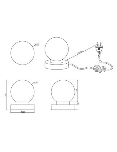 LED Tischlampe runder Schirm...