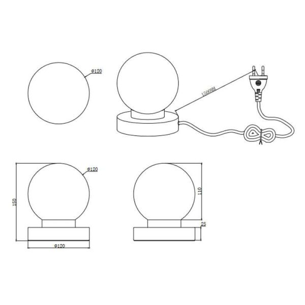 LED Tischlampe runder Schirm...