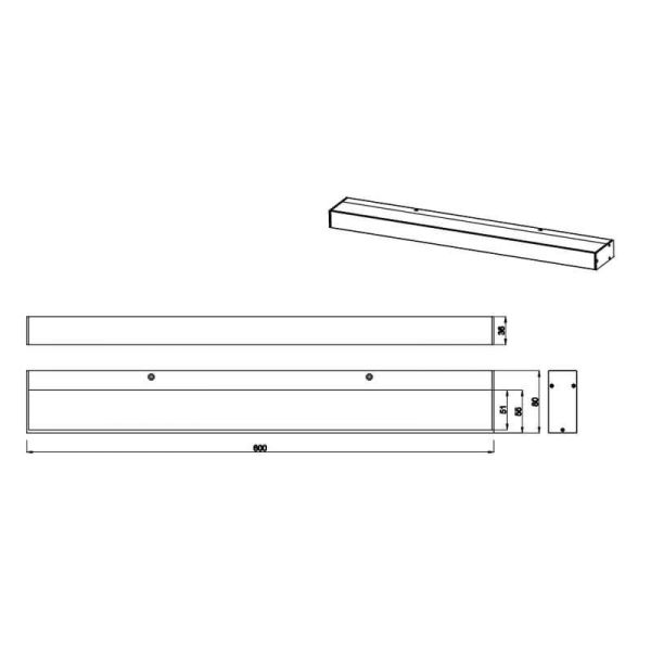 Aplique de pared LED Rocco blanco varios tamaños IP44 pequeño medidas