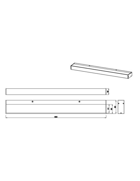 Applique murale LED blanche Rocco différentes tailles IP44 grandes mesures