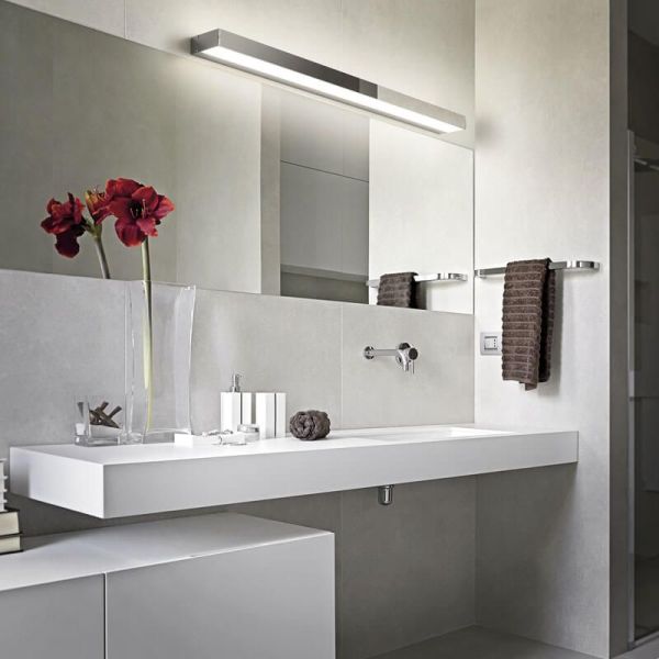 Aplique de pared LED Rocco negro pequeño IP44 ambiente