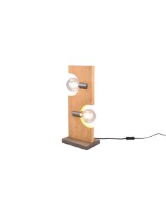 Candeeiro de mesa LED de madeira com 2 luzes sob medida