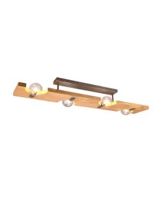 Plafon LED de madeira com 4 luzes sob medida