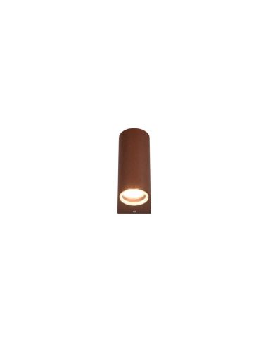 Aplique de pared LED curvo Roya Color óxido IP44 desde abajo