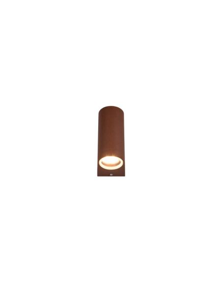 Aplique de parede LED curvo Roya cor de ferrugem IP44 visto de baixo
