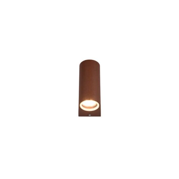 Aplique de pared LED curvo Roya Color óxido IP44 desde abajo