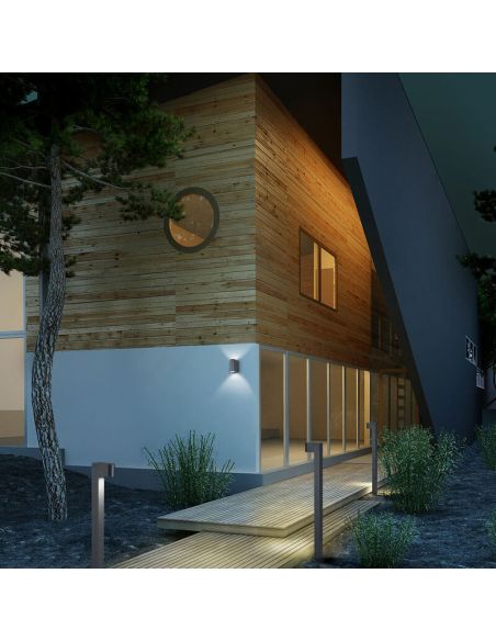 Aplique de pared LED curvo Roya Color blanco mate IP44 ambiente