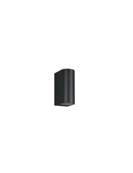 Aplique de pared LED curvo Roya antracita IP44 perspectiva