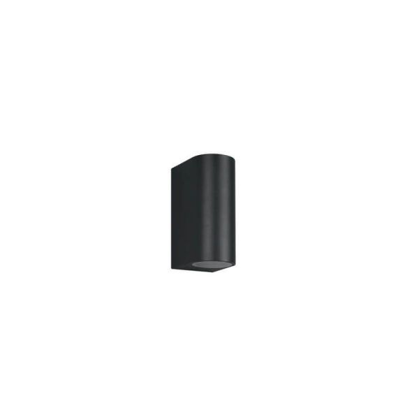 Aplique de pared LED curvo Roya antracita IP44 perspectiva