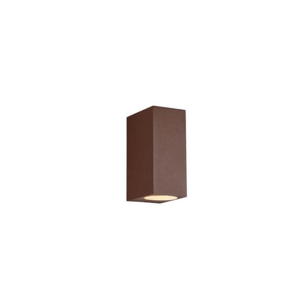 Aplique de pared LED rectangular Roya marrón IP44