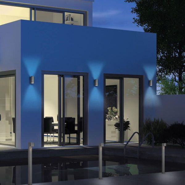 Aplique de pared LED rectangular Roya marrón IP44 ambiente