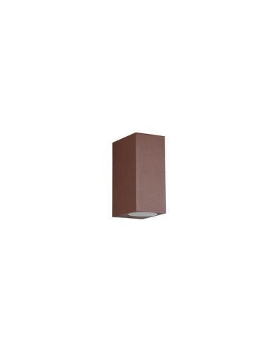 Aplique de pared LED rectangular Roya marrón IP44 apagada