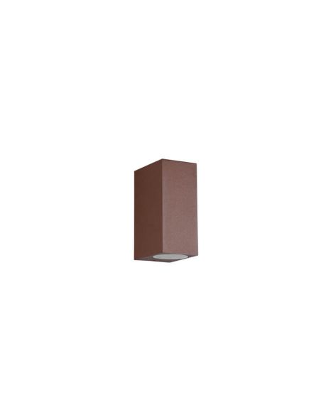 Aplique de pared LED rectangular Roya marrón IP44 apagada