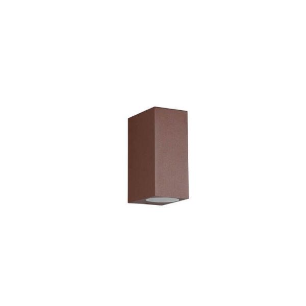 Aplique de pared LED rectangular Roya marrón IP44 apagada