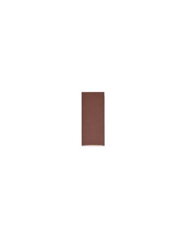 Aplique de pared LED rectangular Roya marrón IP44 de frente encendida