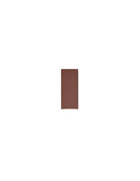 Aplique de pared LED rectangular Roya marrón IP44 de frente encendida