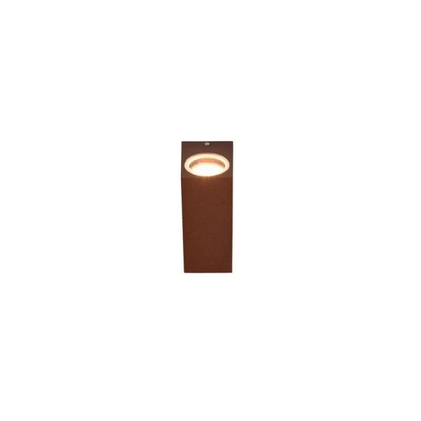 Aplique de pared LED rectangular Roya marrón IP44