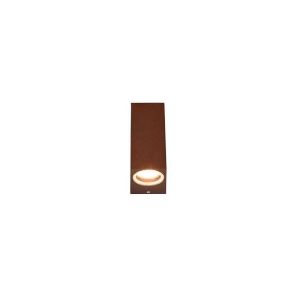 Aplique de pared LED rectangular Roya marrón IP44 desde abajo