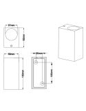 Aplique de pared LED rectangular Roya varios colores IP44