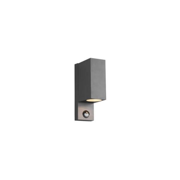 Aplique de pared LED cuadrado con sensor de movimiento Roya con 2 Luces IP44 ambiente