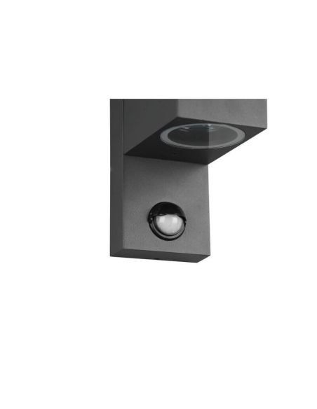 Aplique de pared LED cuadrado con sensor de movimiento Roya con 2 Luces IP44 ambiente detalle