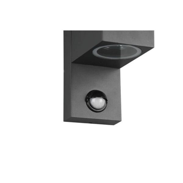 Aplique de pared LED cuadrado con sensor de movimiento Roya con 2 Luces IP44 ambiente detalle