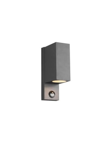 Aplique de pared LED cuadrado con sensor de movimiento Roya con 2 Luces IP44 ambiente con luz