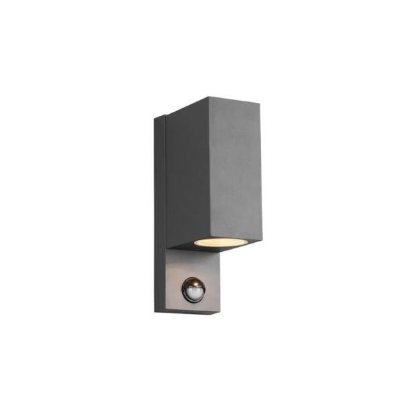 Aplique de pared LED cuadrado con sensor de movimiento Roya con 2 Luces IP44 ambiente con luz