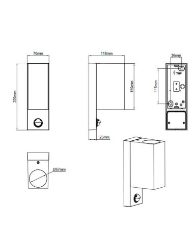 Aplique de pared LED cuadrado con...