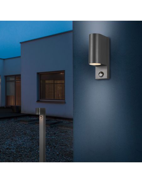 Grande balise d'extérieur LED avec détecteur de mouvement Roya IP44 d'ambiance