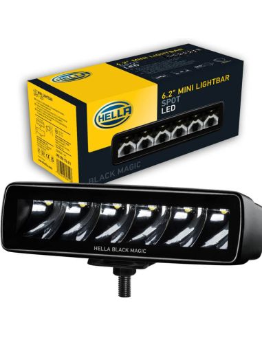 Barra LED rectangulaire à longue portée Black Magic Cube 6,2" 12V/24V 1 600 lm 1 unité Deutsch Hella 1FB 358 176-211 | LeonLeds