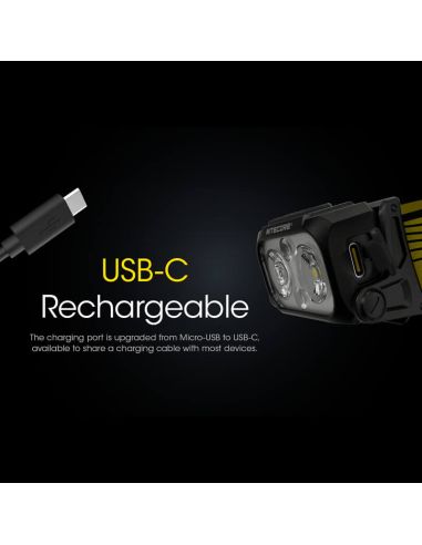 Lampe frontale USB Type-C NU25 Nitecore | LéonLeds