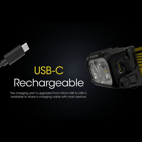 Linterna de cabeza NU25 Nitecore USB  tipo C | LeonLeds 