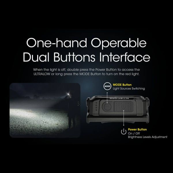 Linterna de cabeza NU25 Nitecore una mano | LeonLeds