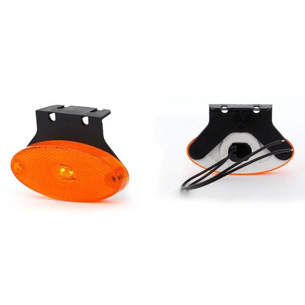 Piloto LED ambar y reflectante ovalado con soporte IA SM1 ECE R10 Was | LeonLeds