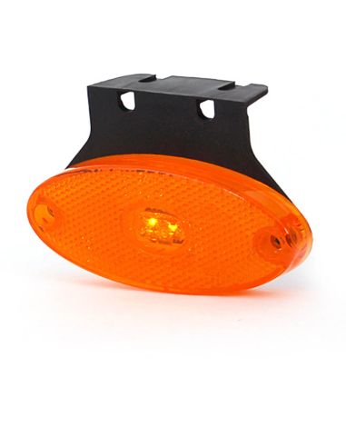 Piloto LED ambar y reflectante ovalado con soporte IA SM1 ECE R10 Was | LeonLeds