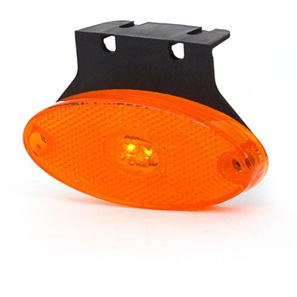 Piloto LED ambar y reflectante ovalado con soporte IA SM1 ECE R10 Was | LeonLeds