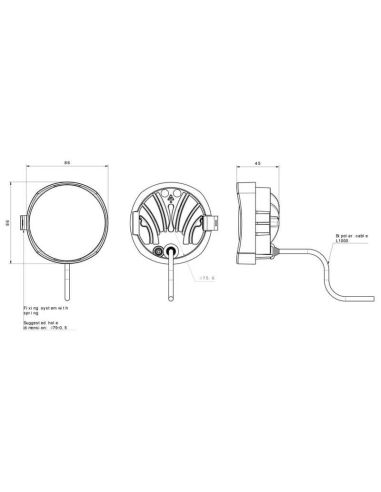 Faro LED de trabajo empotrable para Landini RC850 con cable Cea | LeonLeds