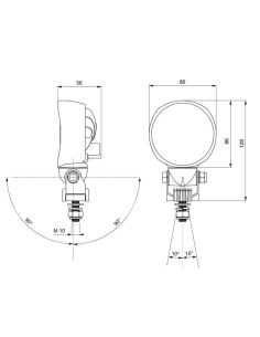 Lampe de travail à LED avec support pivotant pour Landini RC850 avec connecteur Cea | LéonLeds 2