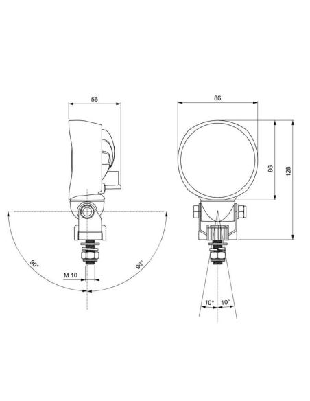 Luz de trabalho LED com suporte giratório para Landini RC850 com conector Cea | LeonLeds