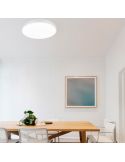 Plafón LED redondo Waco blanco mediano en un salón