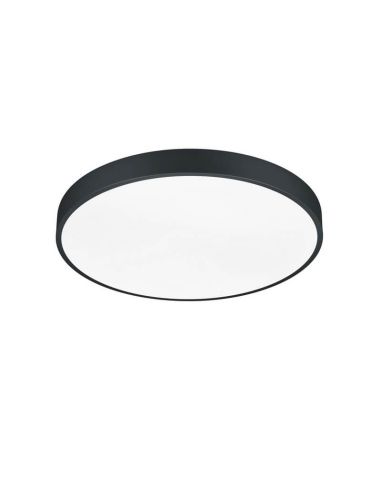 Plafón LED redondo Waco negro mediano luz fría