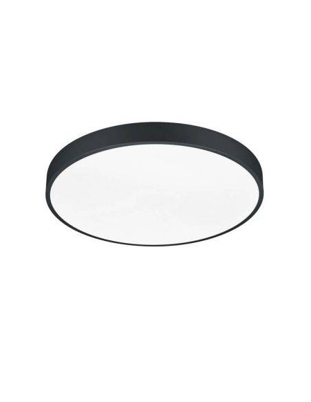 Plafón LED redondo Waco negro mediano luz fría